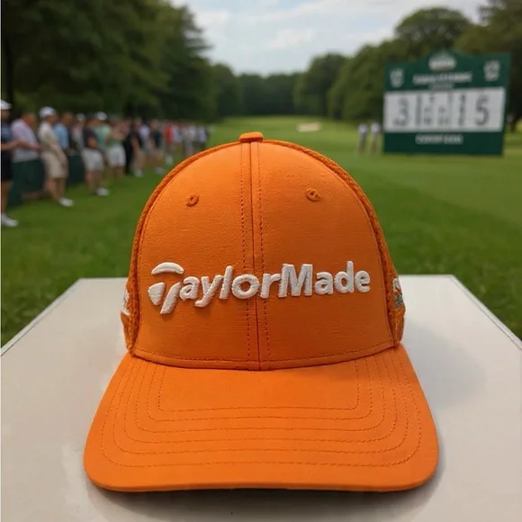 TaylorMade Orange Performance Golf Cap - Picture 1 of 7